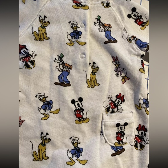 Janie and Jack X Disney Unisex Mickey & Friends French Terry Romper 0-3 months - Picture 4 of 7